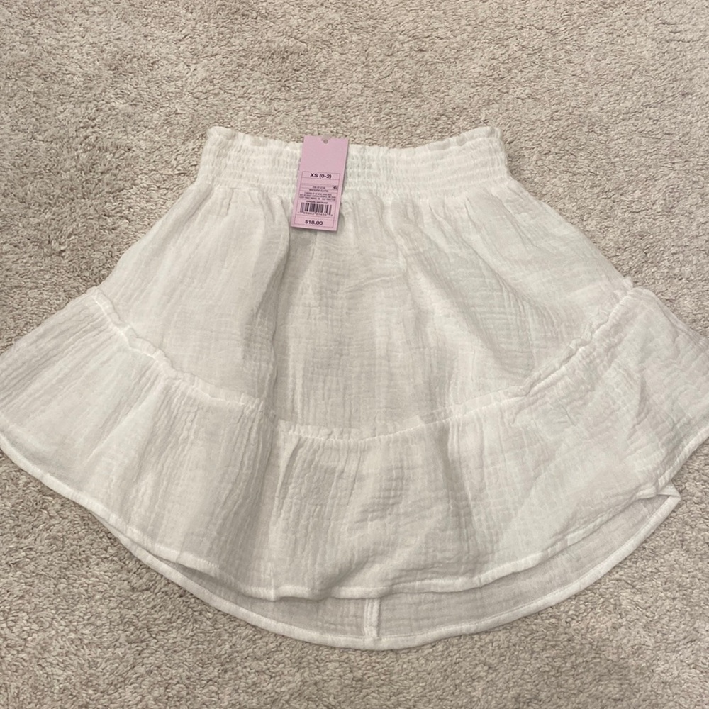 Jr girls - White linen skirt
